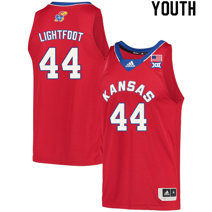 Youth #44 Mitch Lightfoot Kansas Jayhawks College Basketball Jerseys Sale-Red